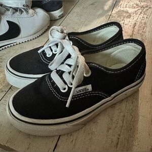 Vans Kids Black and White Canvas Sneakers